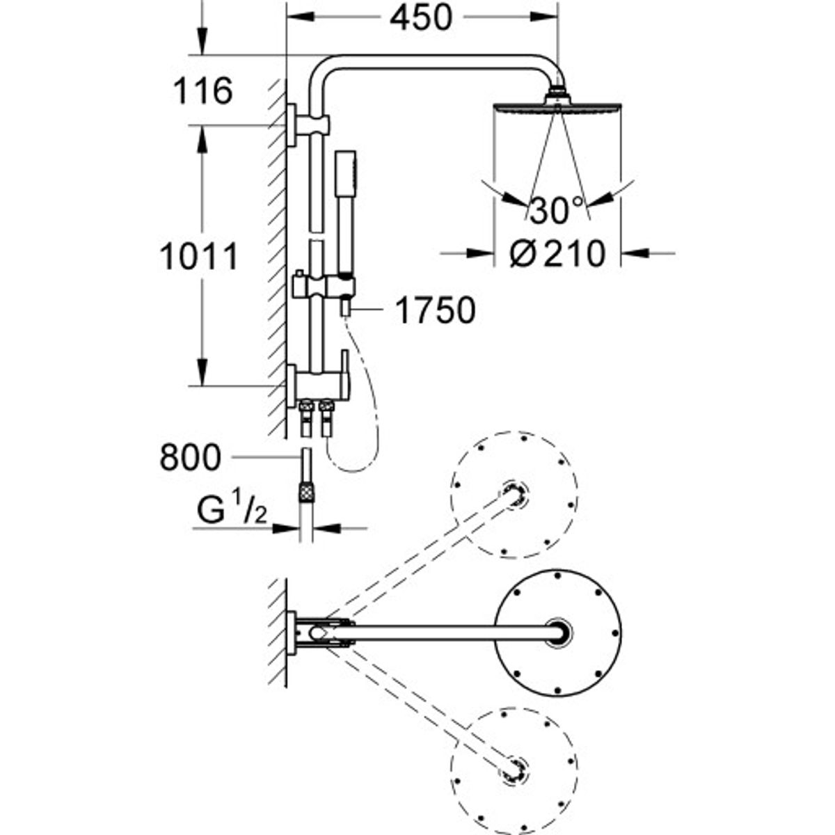 Grohe Rainshower divertersystem 210M