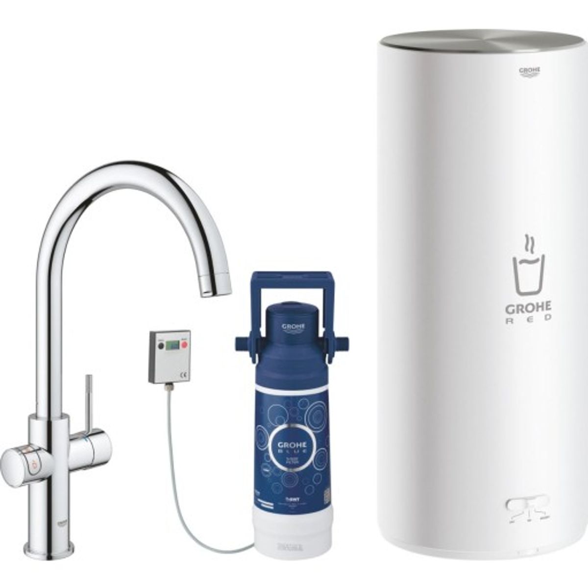 Grohe Red Duo køkkenarmatur, 5,5 liters kedel, krom