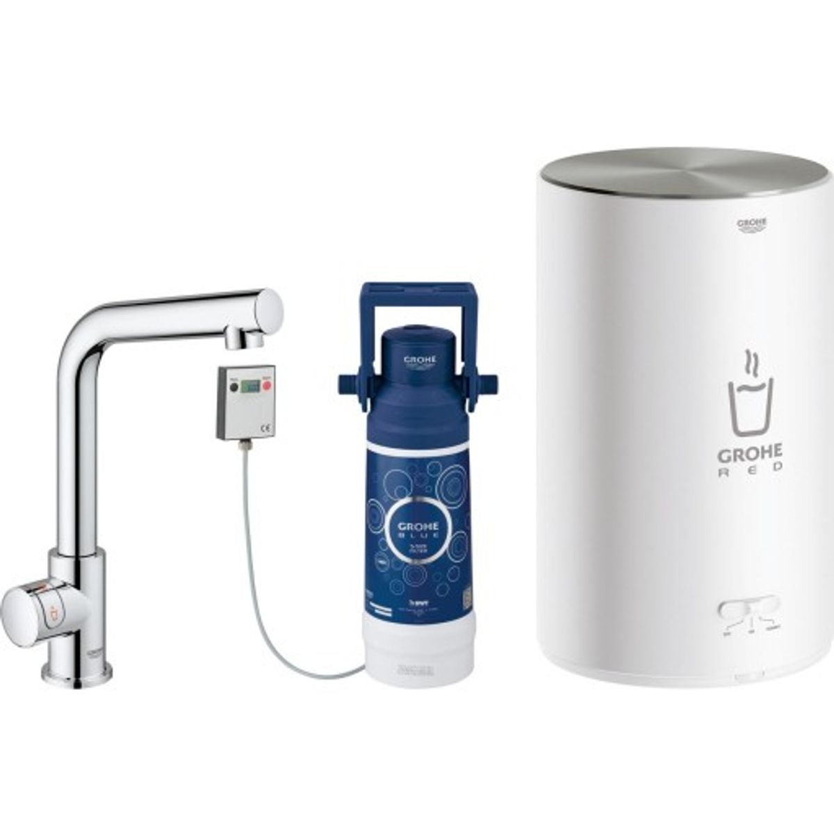 Grohe Red Mono køkkenarmatur, 3 liters kedel, krom