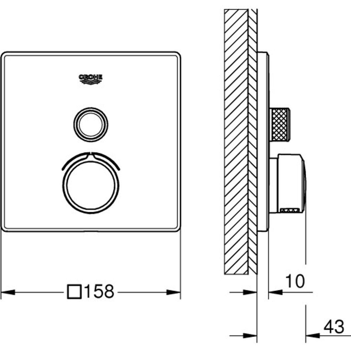 Grohe SmartControl indbygget blandingsbatteri med en ventil