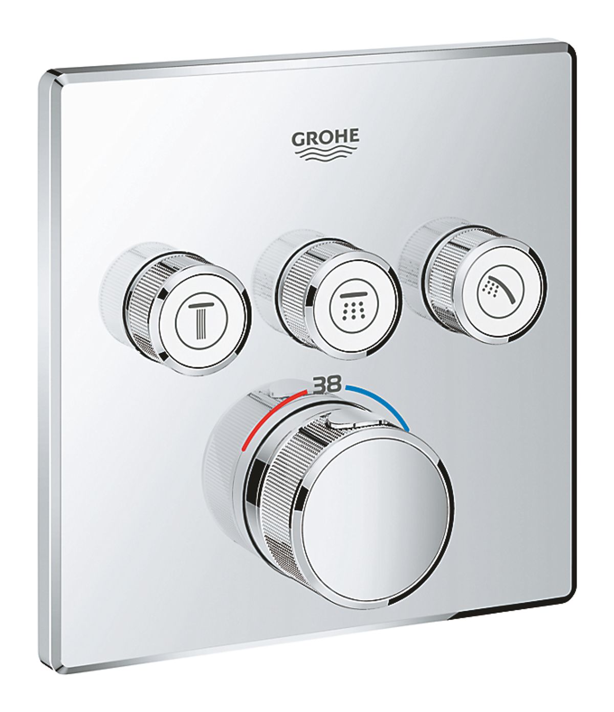 GROHE Smartcontrol termostat 3 funktioner til indbygning , firkantet