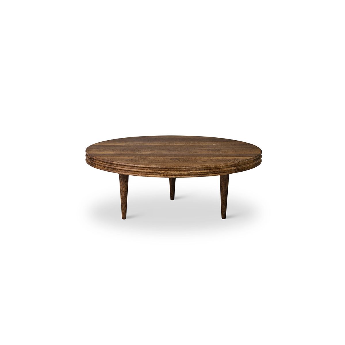 Groove Coffee Table Ø80 fra DK3 (Ø80 x H30 cm, Eg, Hvidolie)