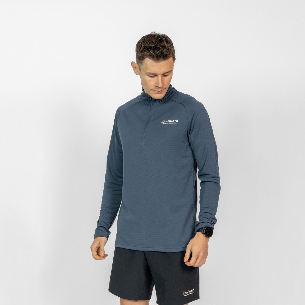 GROUND-TECH 1/4 ZIP SHIRT (MEN) - Dark Navy Blue