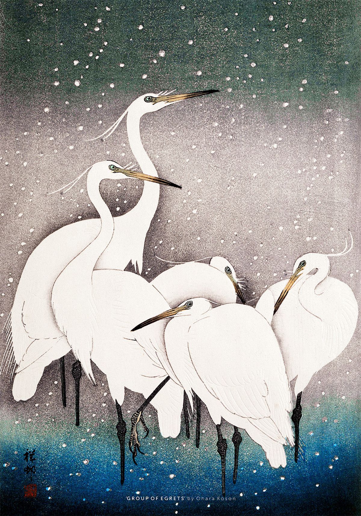 Group of Egrets af Plakatwerket