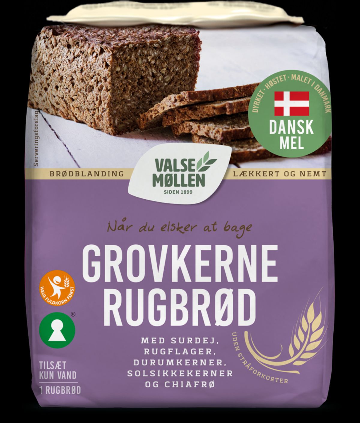 Grovkernerugbrød med gær 900 g - Valsemøllen