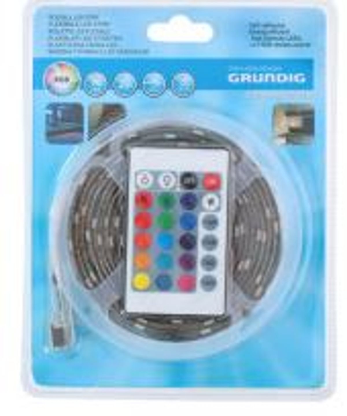 Grundig LED-strip 3m m. 90 LED med fjernbetjening