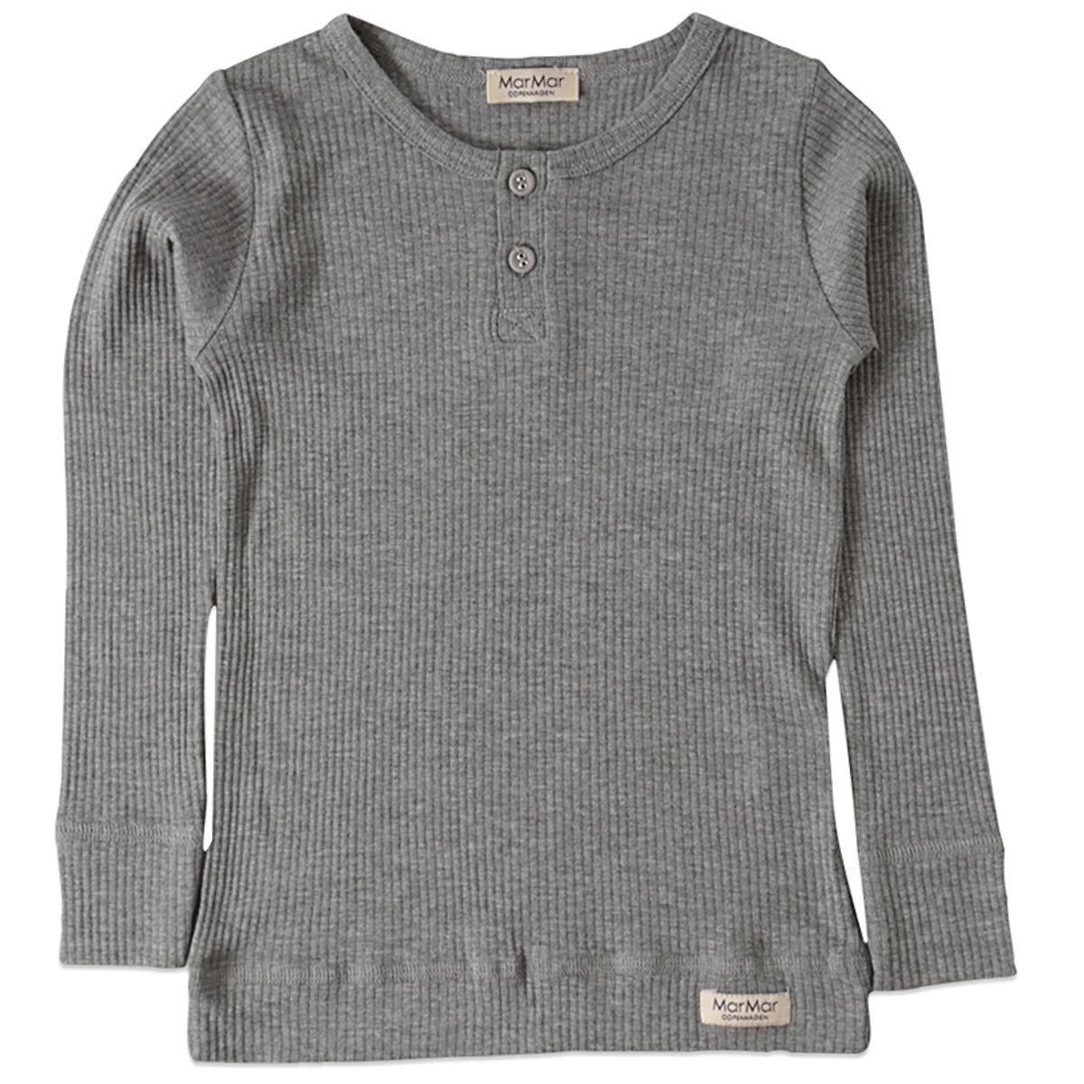 Grå melange modal rib bluse (5 år/110 cm)