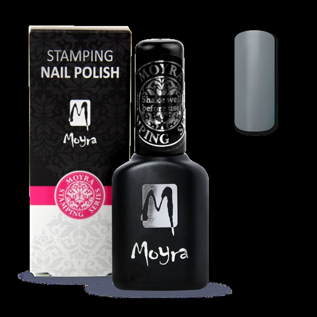 Grå Smart Polish, Langsom tørrende stamping neglelak, SPS09, Moyra