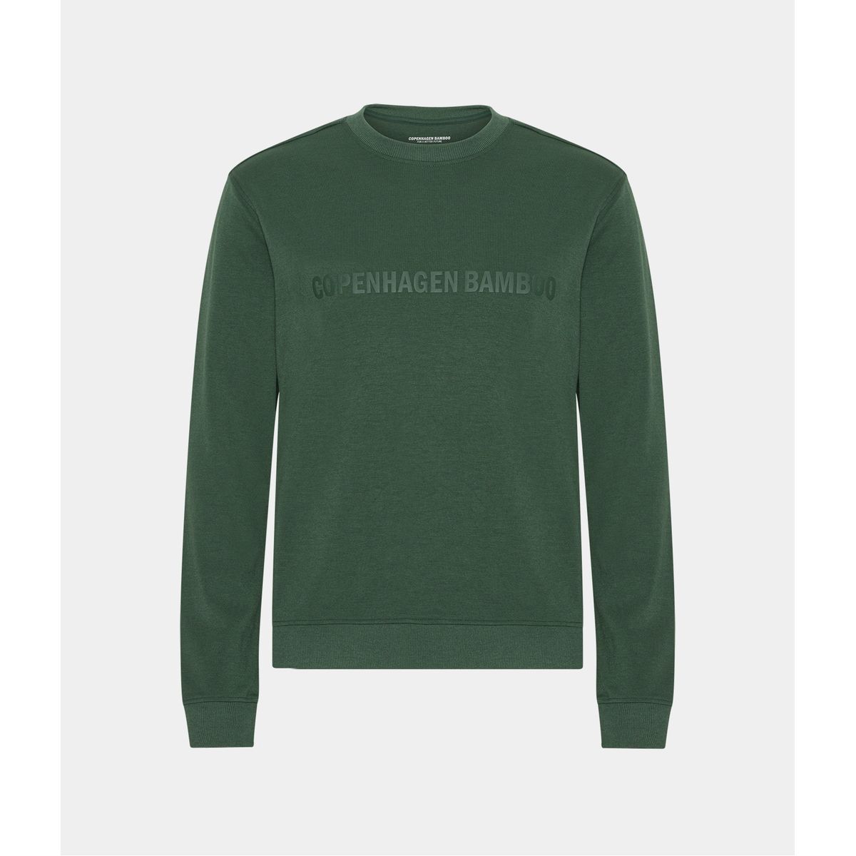 Grøn bambus sweatshirt til mænd med logo fra Copenhagen Bamboo, XS