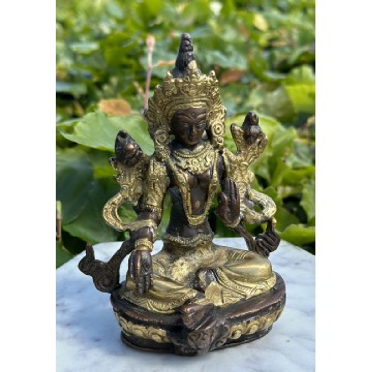 Grøn Tara figur messing 13cm - Tara figurer - GodKarmaShop