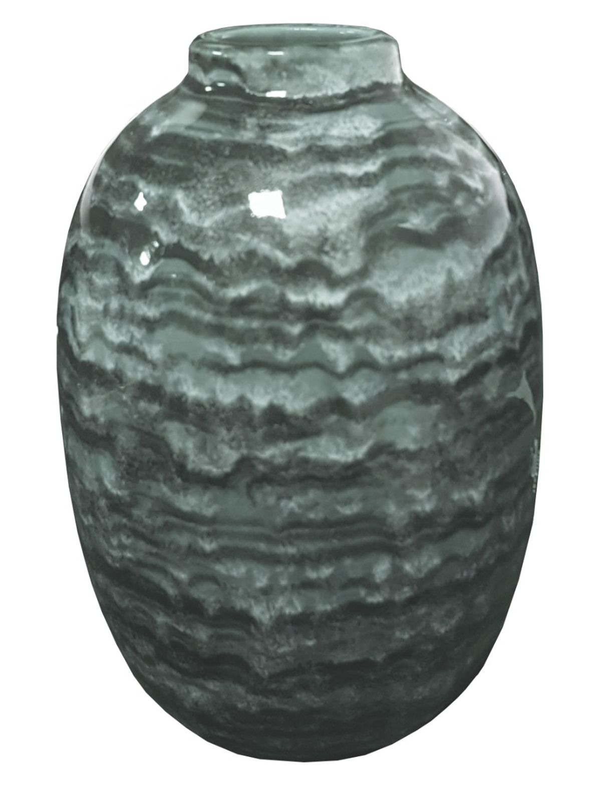 GRØN VASE M/STRUKTUR