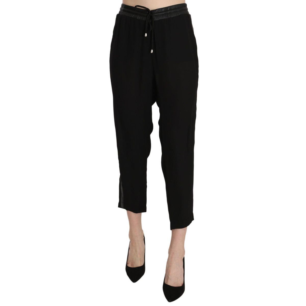 Guess Chic High Waist Cropped Pants in Elegant Black