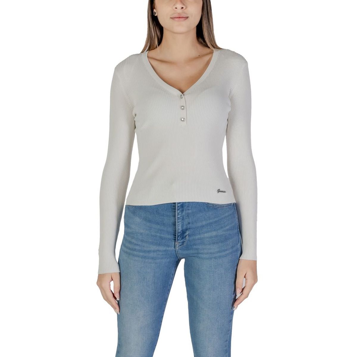 Guess Cream Viscose Tops & T-Shirt