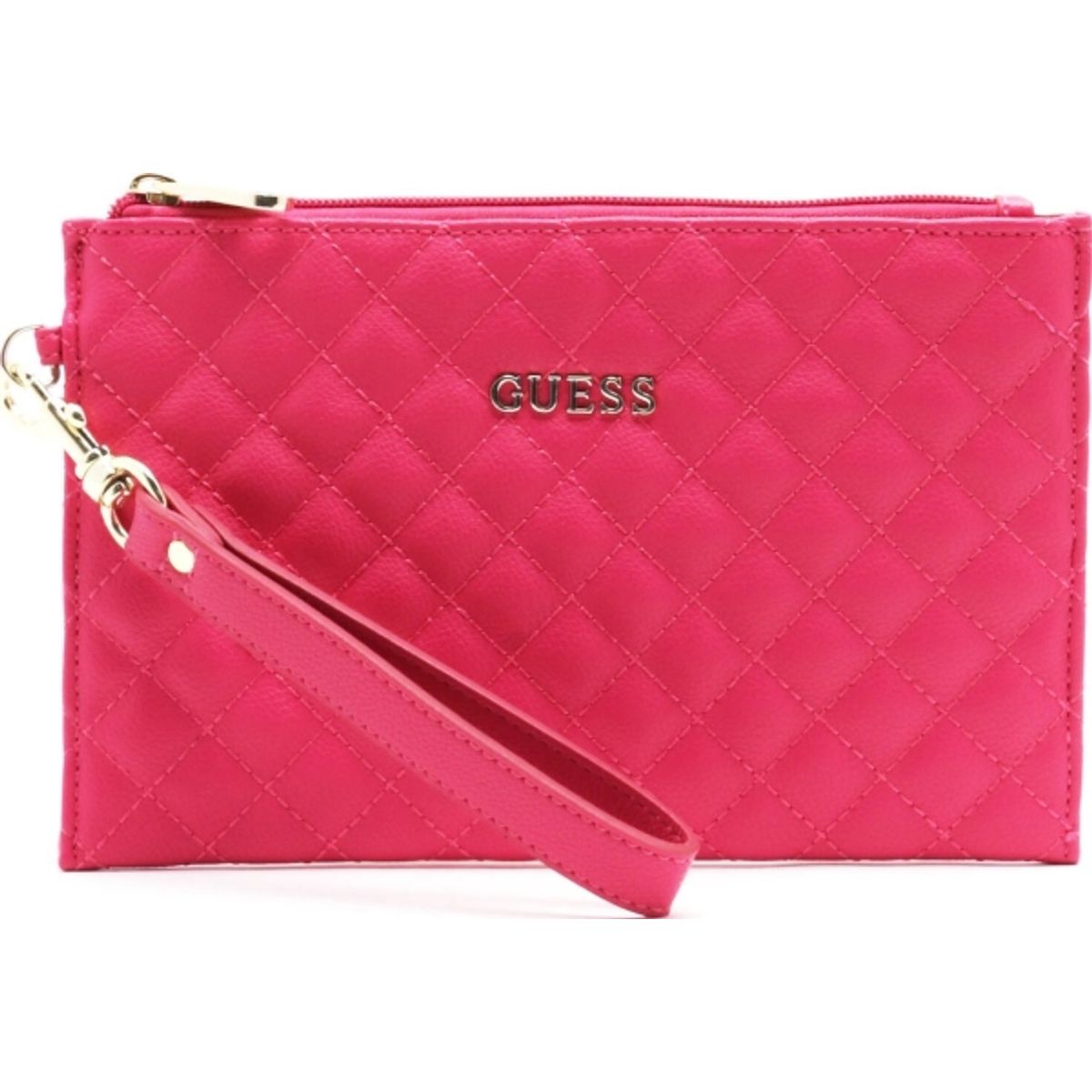 Guess Guess, Holdall, Eco Leather, Handbag, Quilted Effect And Cuff, Fucshia, 23 X 15 X 1.5 Cm For Women