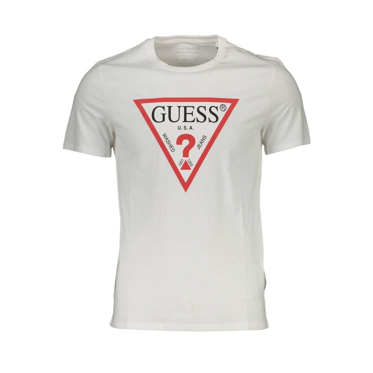 Guess Jeans White Cotton Herre T-Shirt