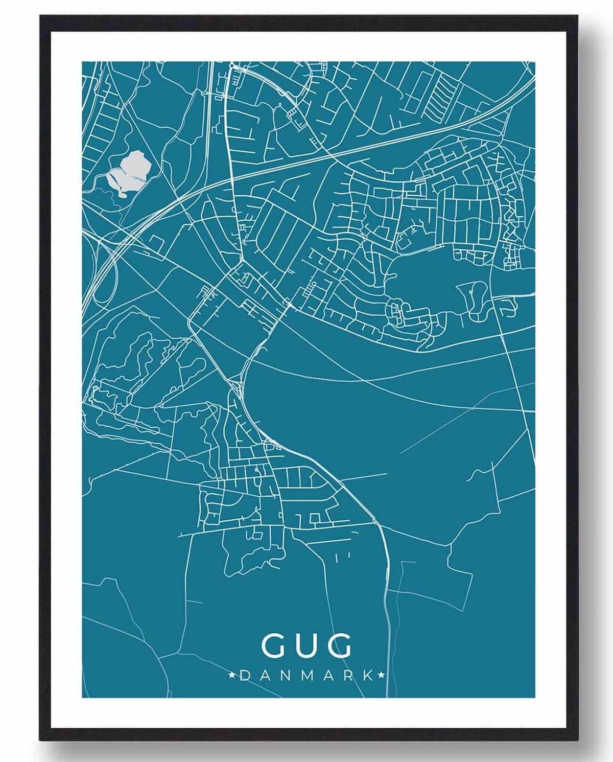 Gug by plakat - blå (Størrelse: L - 50x70cm (B2))