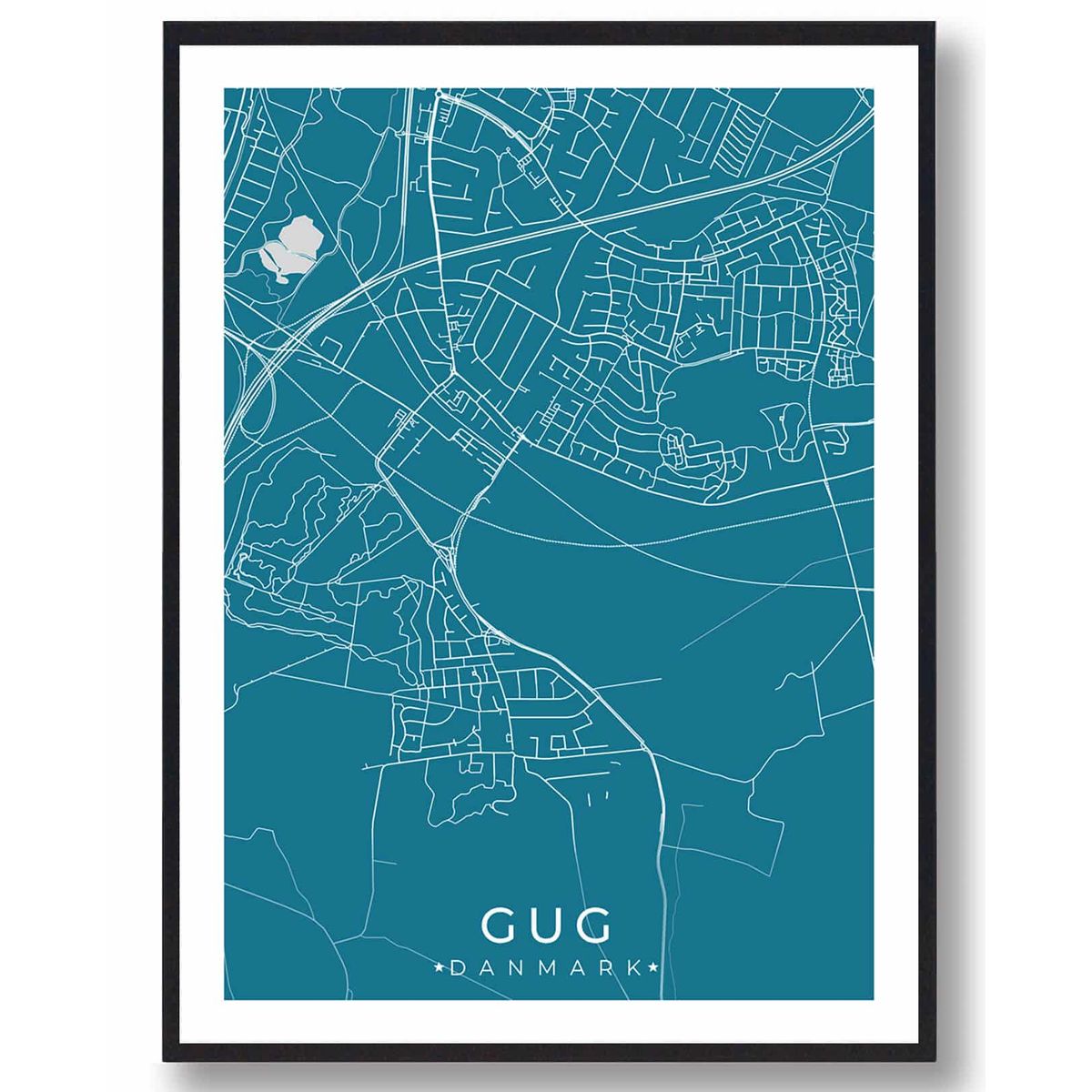 Gug by plakat - blå (Størrelse: M - 30x40cm)