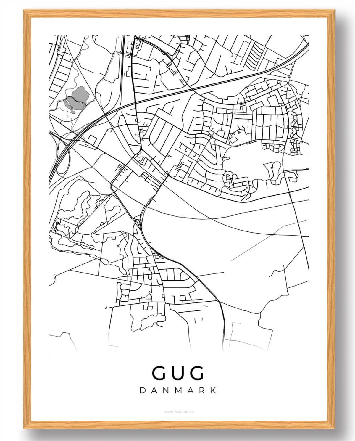 Gug by plakat - hvid (Størrelse: L - 50x70cm (B2))