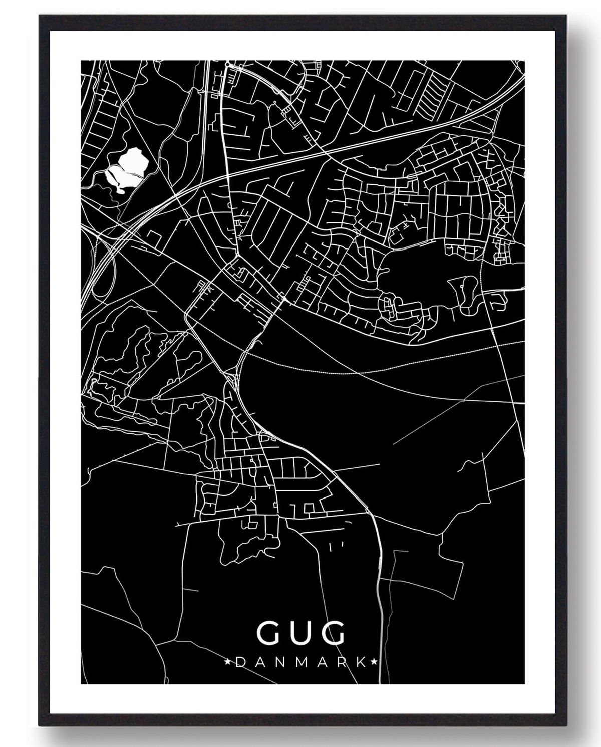 Gug by plakat - sort (Størrelse: M - 30x40cm)