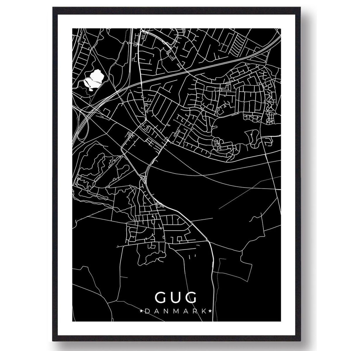 Gug by plakat - sort (Størrelse: XS - 15x21cm (A5))