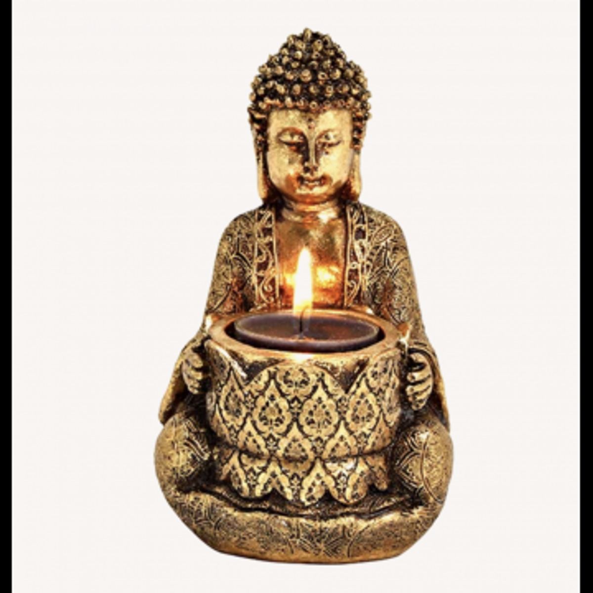 Guld Buddha - Ro - Buddha med plads til lys - GodKarmaShop