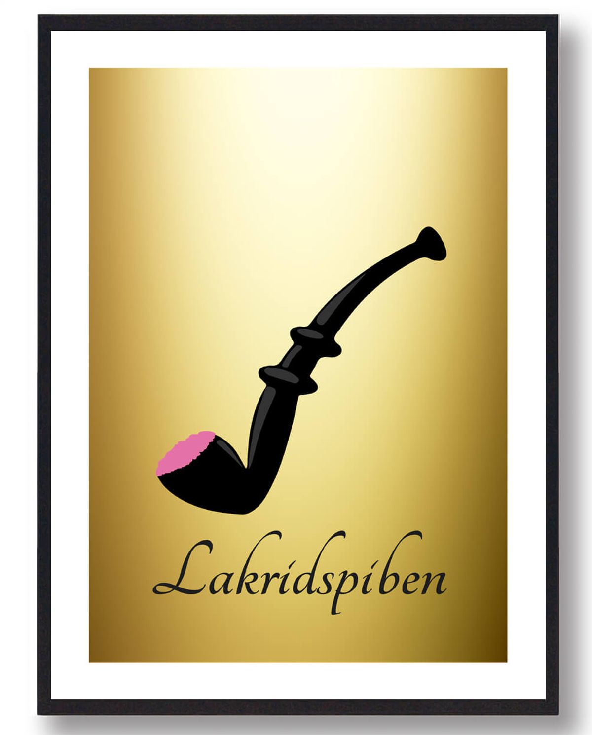 Guld Lakridspibeplakat (Limited edition) (Størrelse: L - 50x70cm (B2))