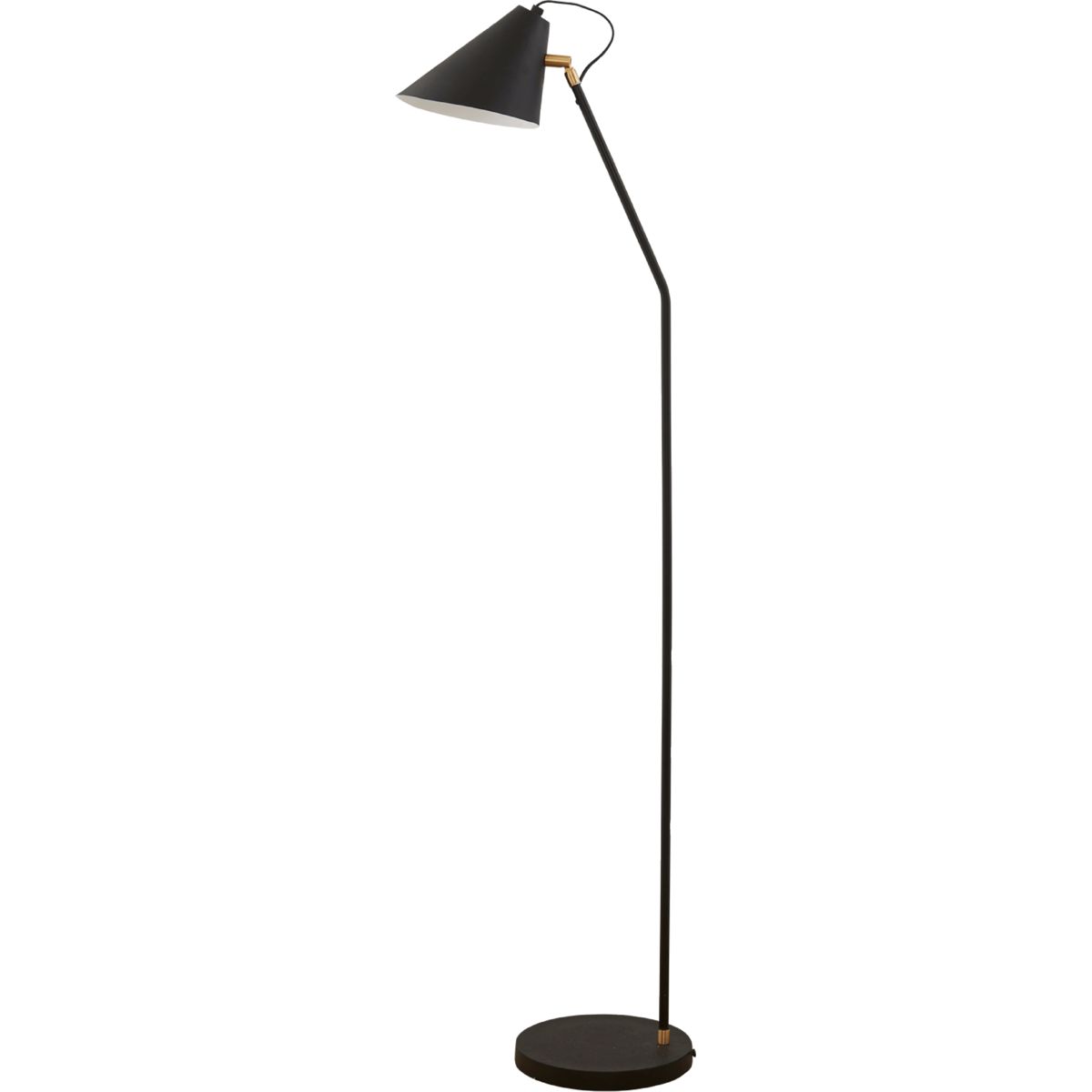 Gulvlampe, HDClub, Sort - Black / Iron , Aluminium / h: 130 cm, dia: 20 cm