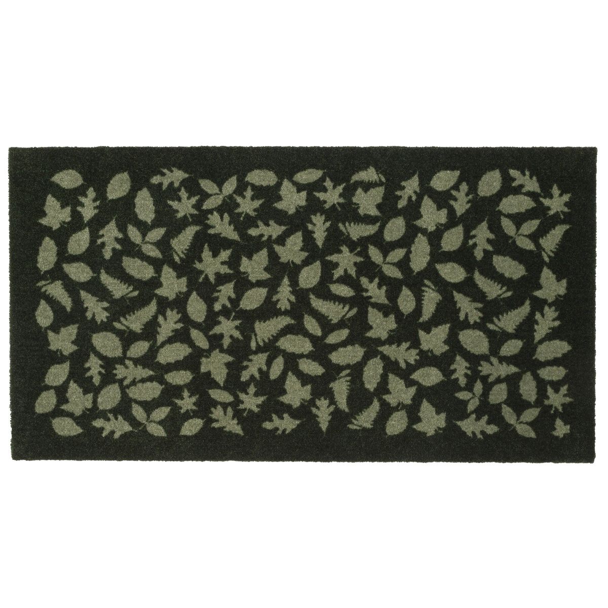 GULVMÅTTE 67 x 120 CM - LEAVES/DARK GREEN