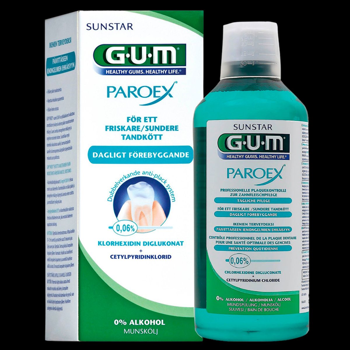 GUM Mundskyl 0,06% Klorhexidin (500 ml)