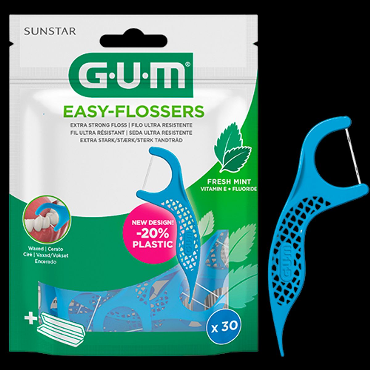 GUM Tandtråd M. Tandstik Easy Flossers (30 stk)