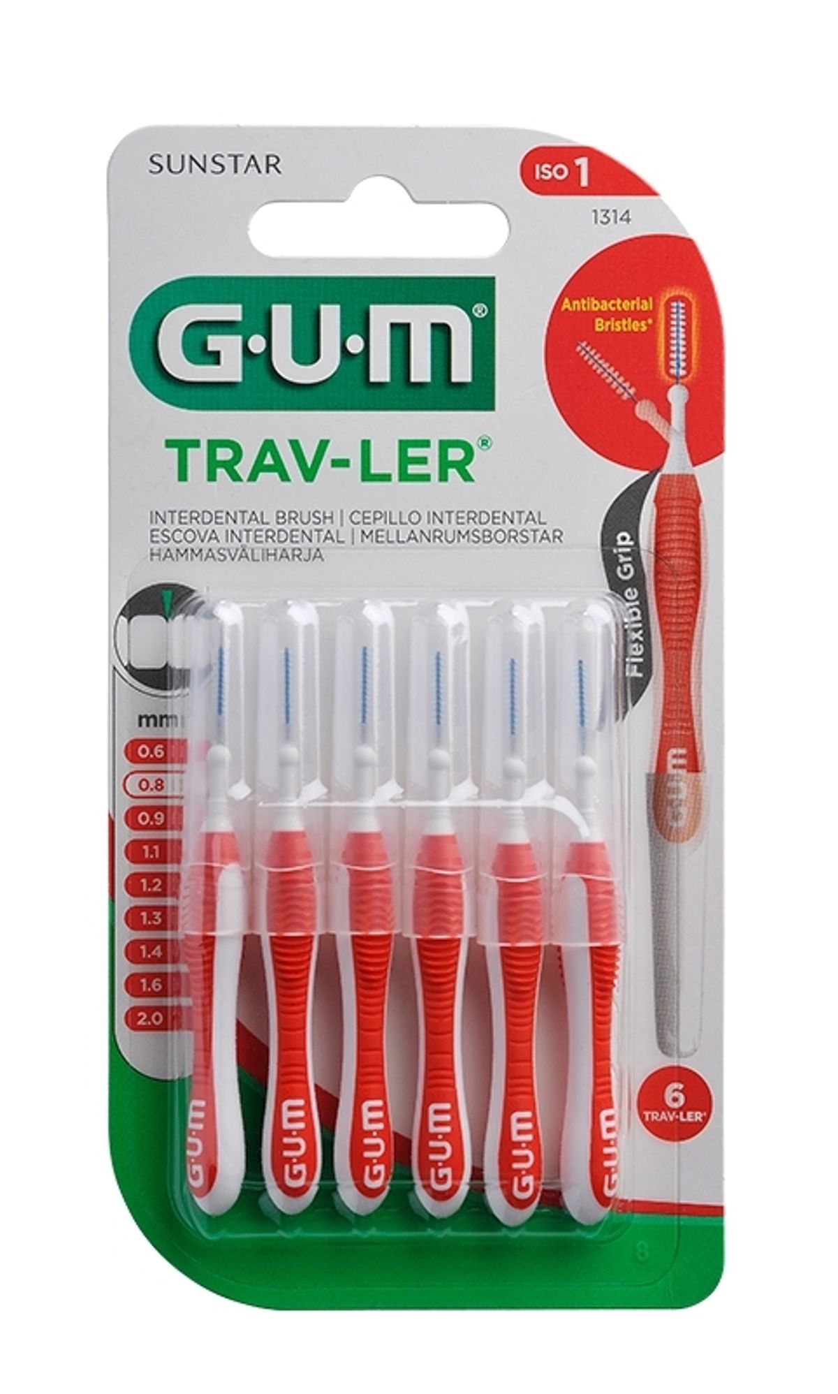 GUM Trav-ler mellemrumsbørster 0,8 mm