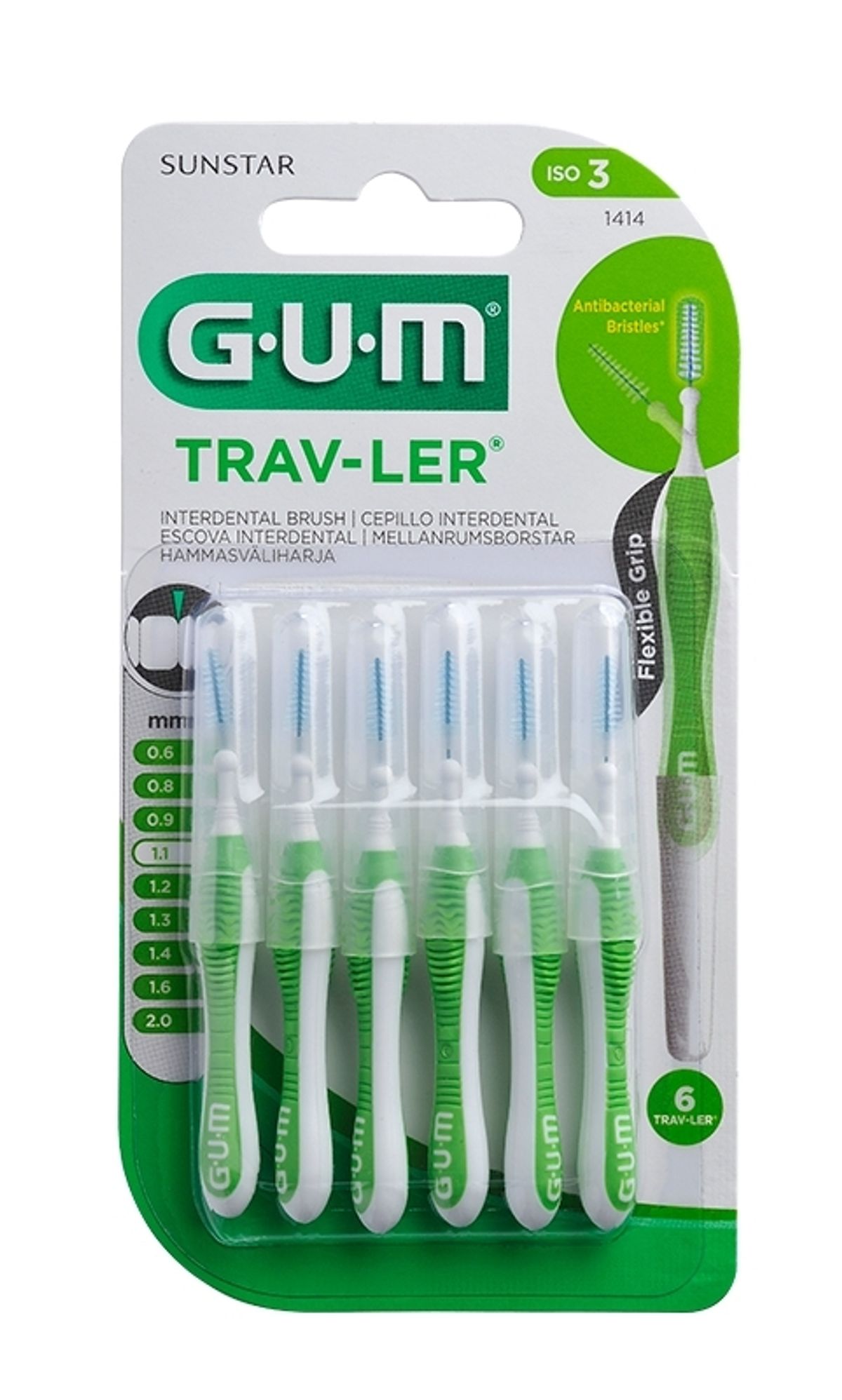 GUM Trav-ler mellemrumsbørster 1,1 mm