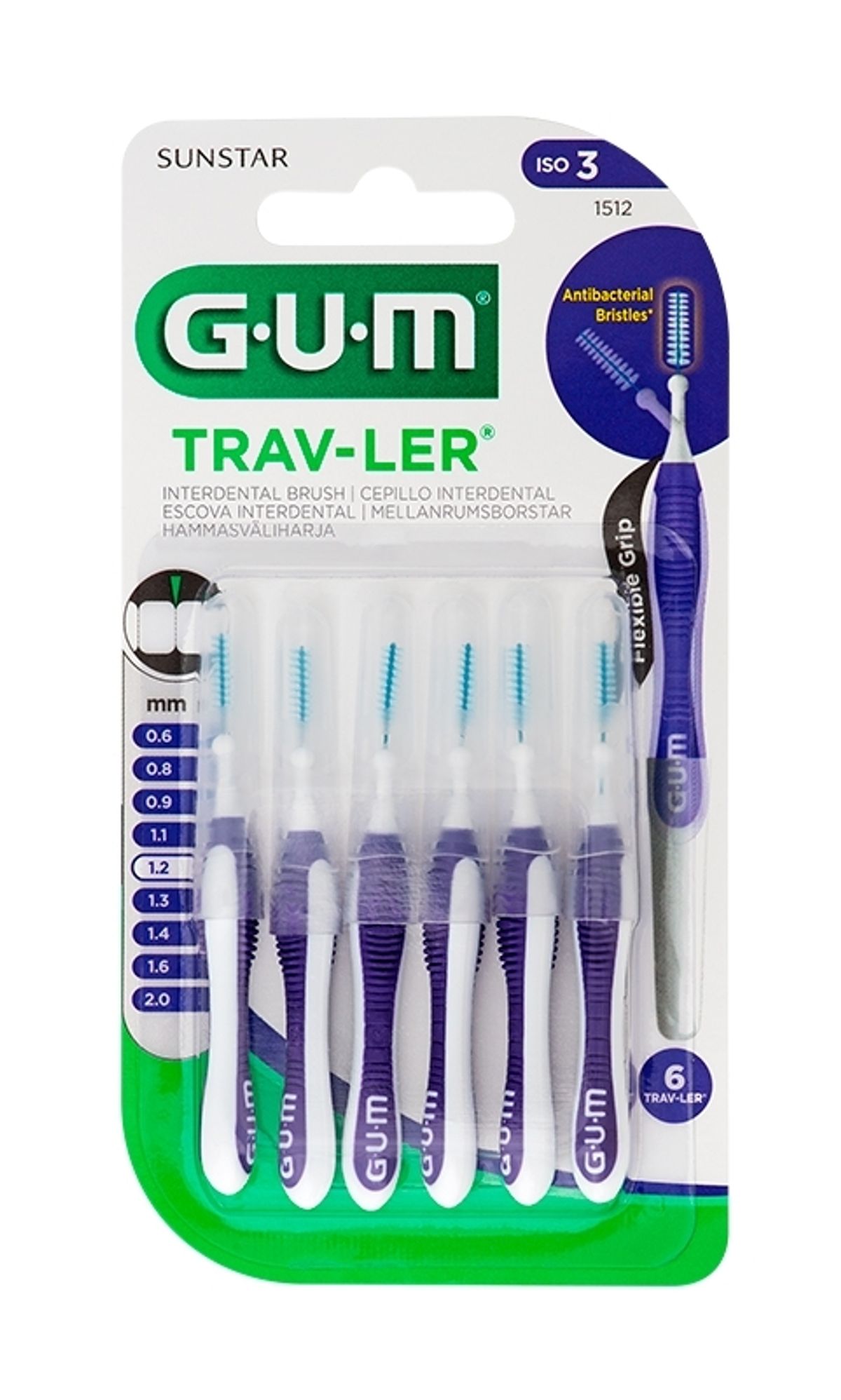 GUM Trav-ler mellemrumsbørster 1,2 mm