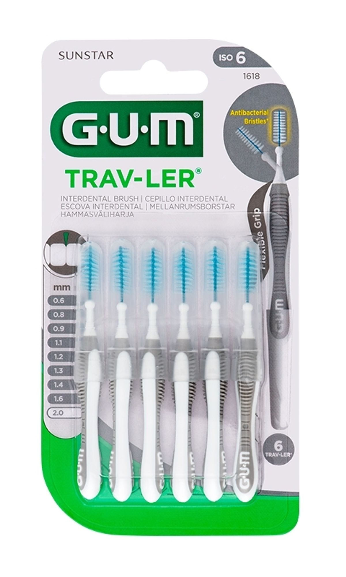 GUM Trav-ler mellemrumsbørster 2,0 mm