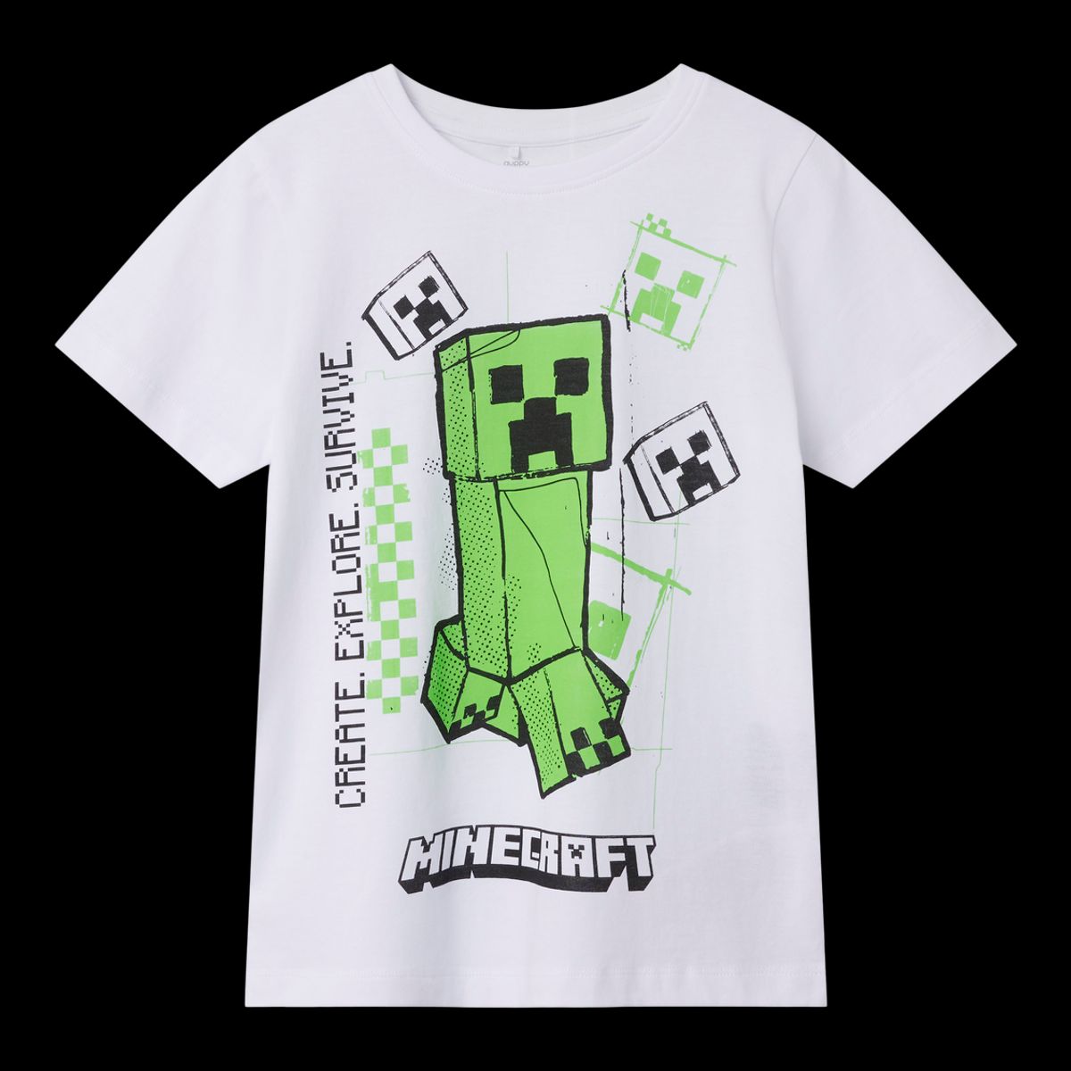 Guppy Minecraft Børne T-shirt - Bright White - 110