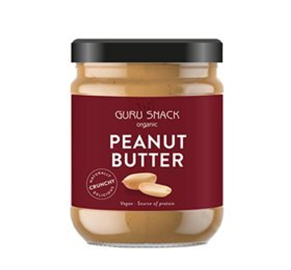 Guru Snack Peanutbutter Crunchy Ø, 500g.