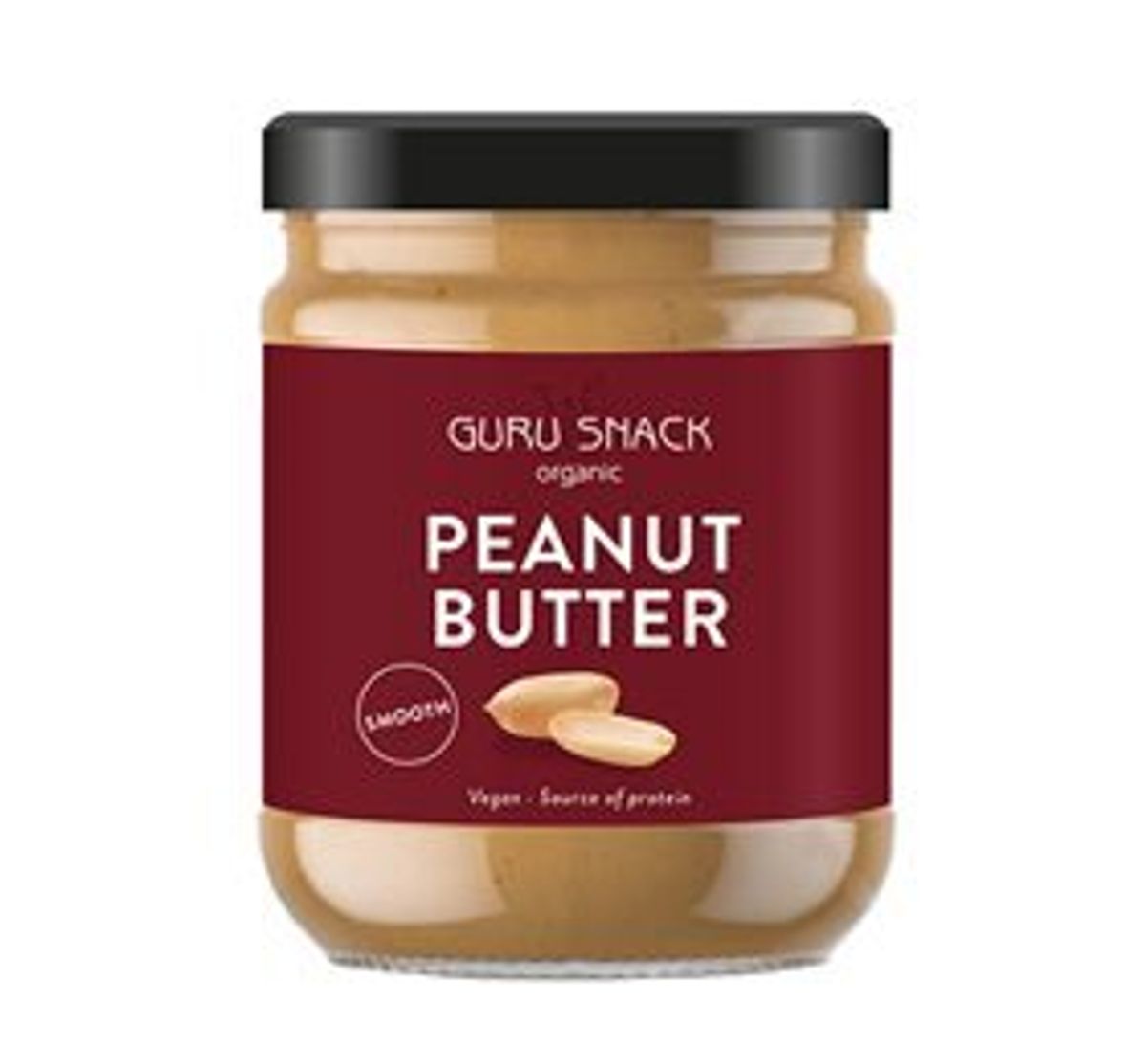 Guru Snack Peanutbutter Smooth Ø, 250g.