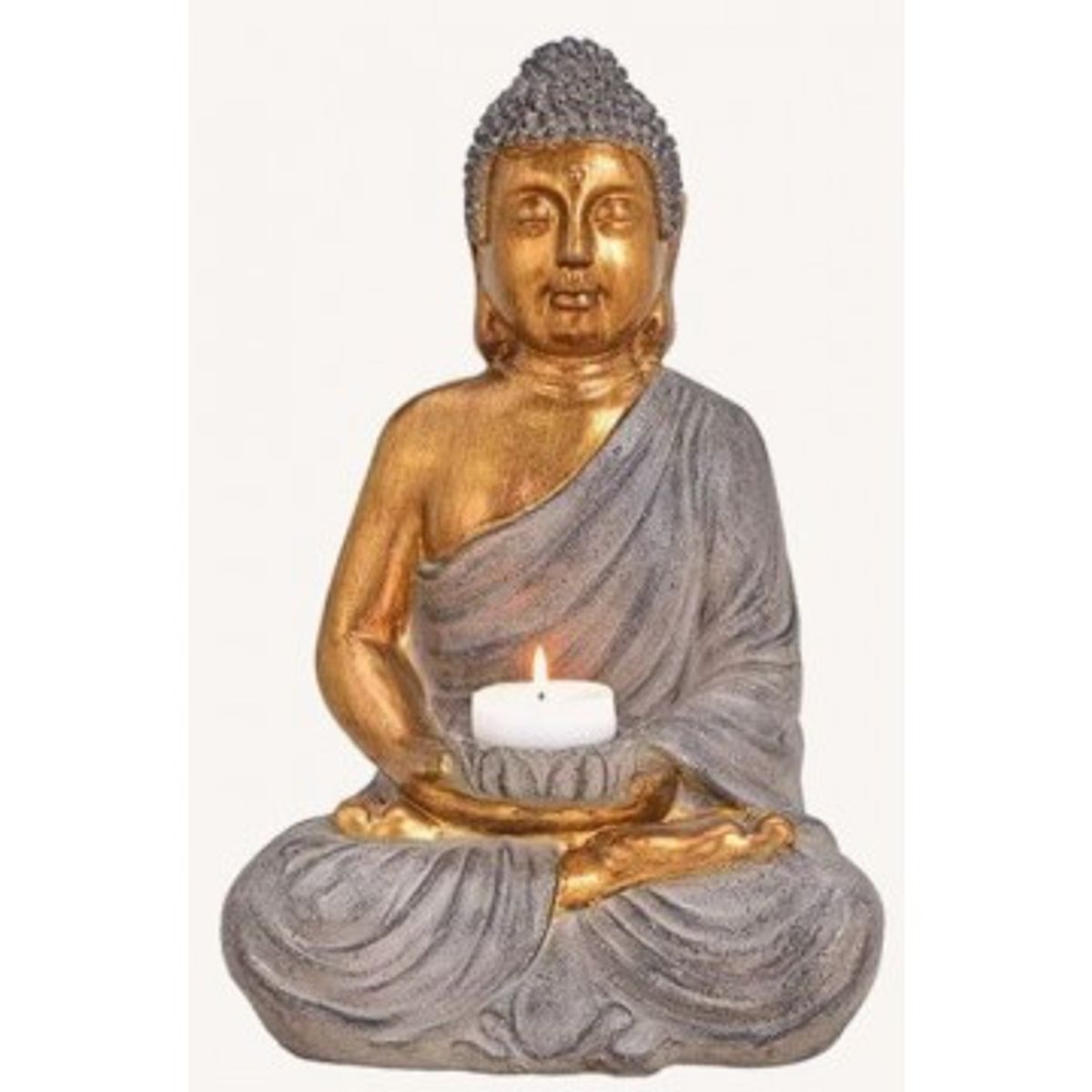 Gylden Buddha til fyrfadslys 41 cm - Buddha statuer generelt - GodKarmaShop