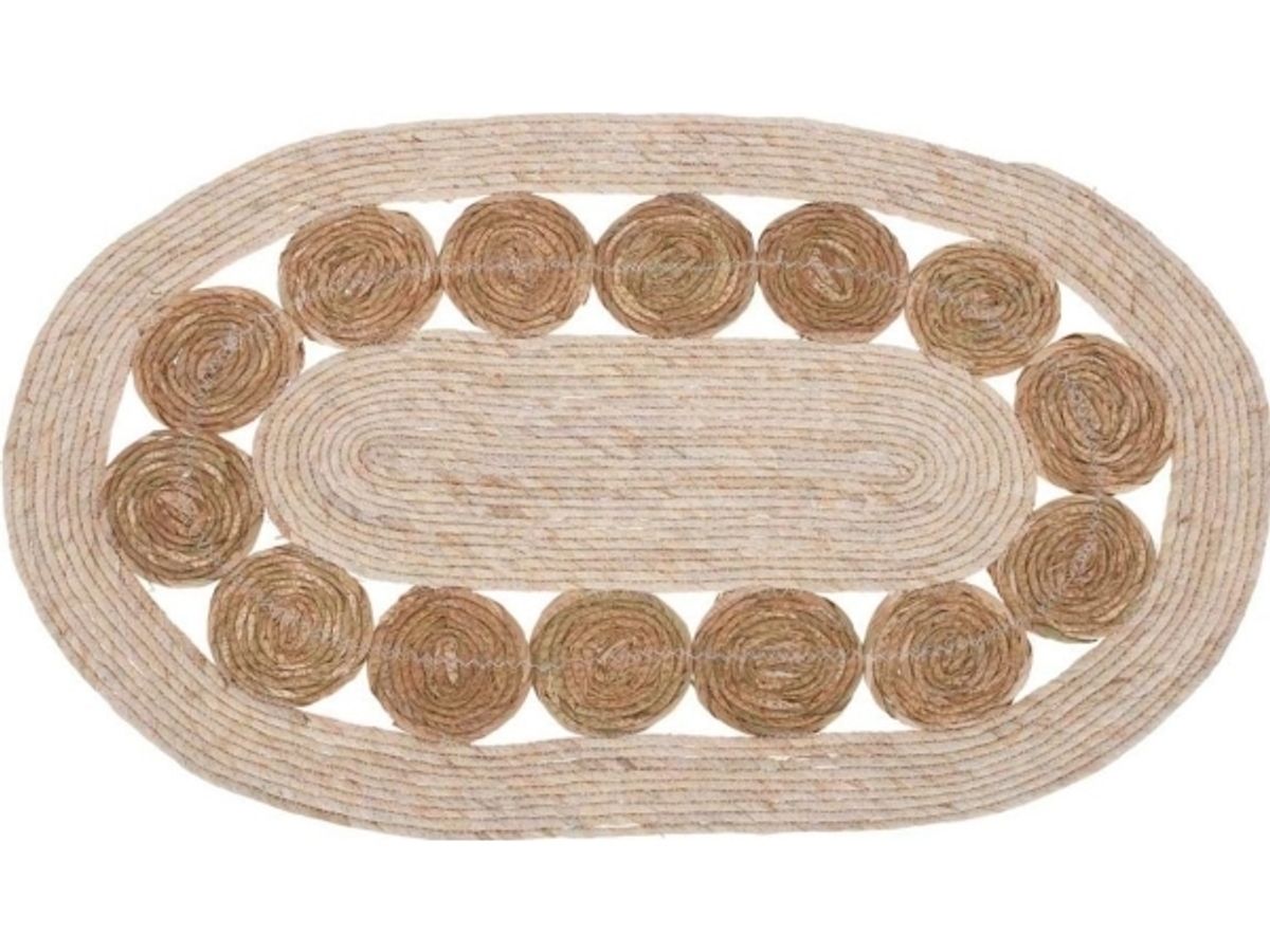 H&Amp S Decoration Jute Oval Tæppe 80X50 Cm