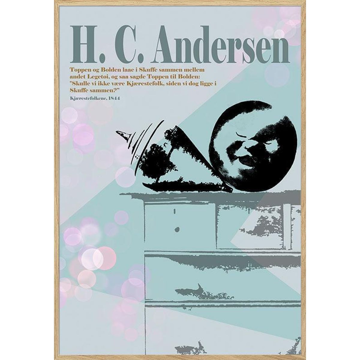 H. C. Andersen plakat - Kærestefolkene (Toppen og Bolden)