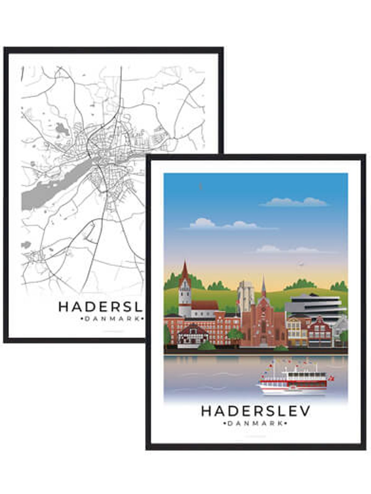 Haderslev byplakatsæt (Størrelse: L - 50x70cm (B2))