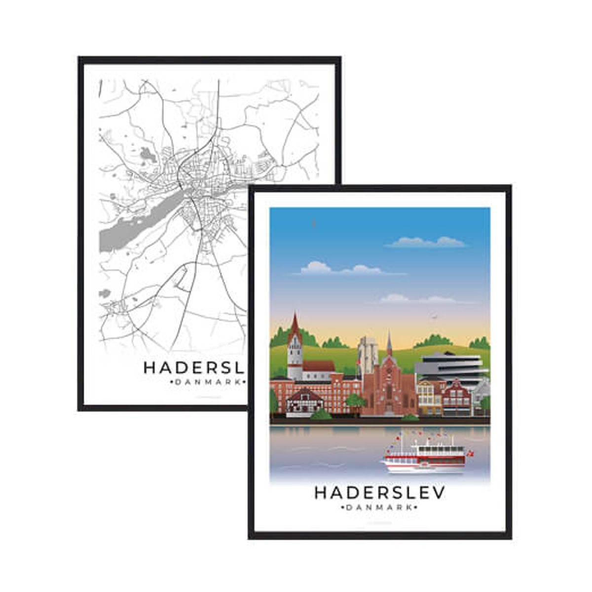 Haderslev byplakatsæt (Størrelse: M - 30x40cm)