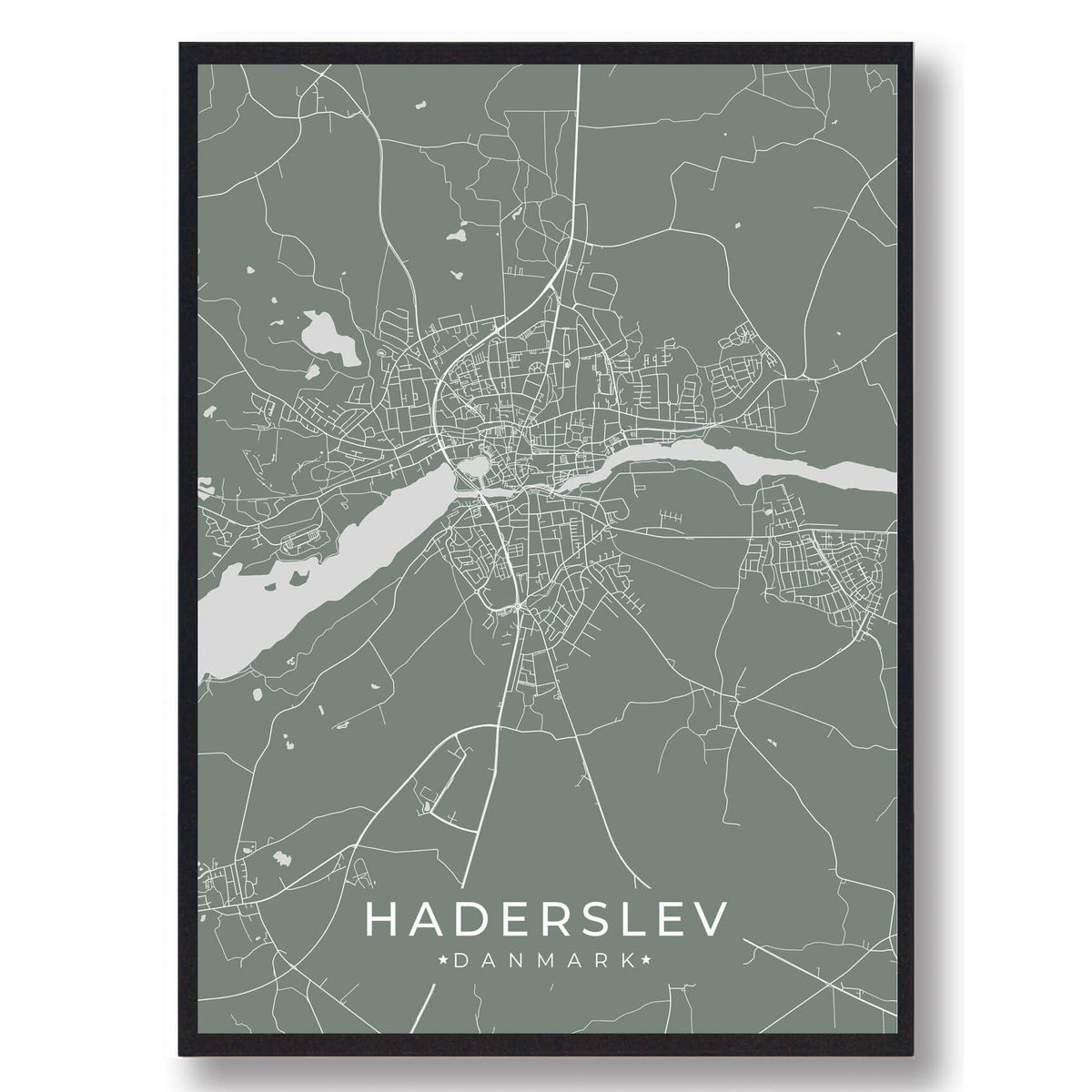 Haderslev plakat - grøn (Størrelse: S - 21x29,7cm (A4))