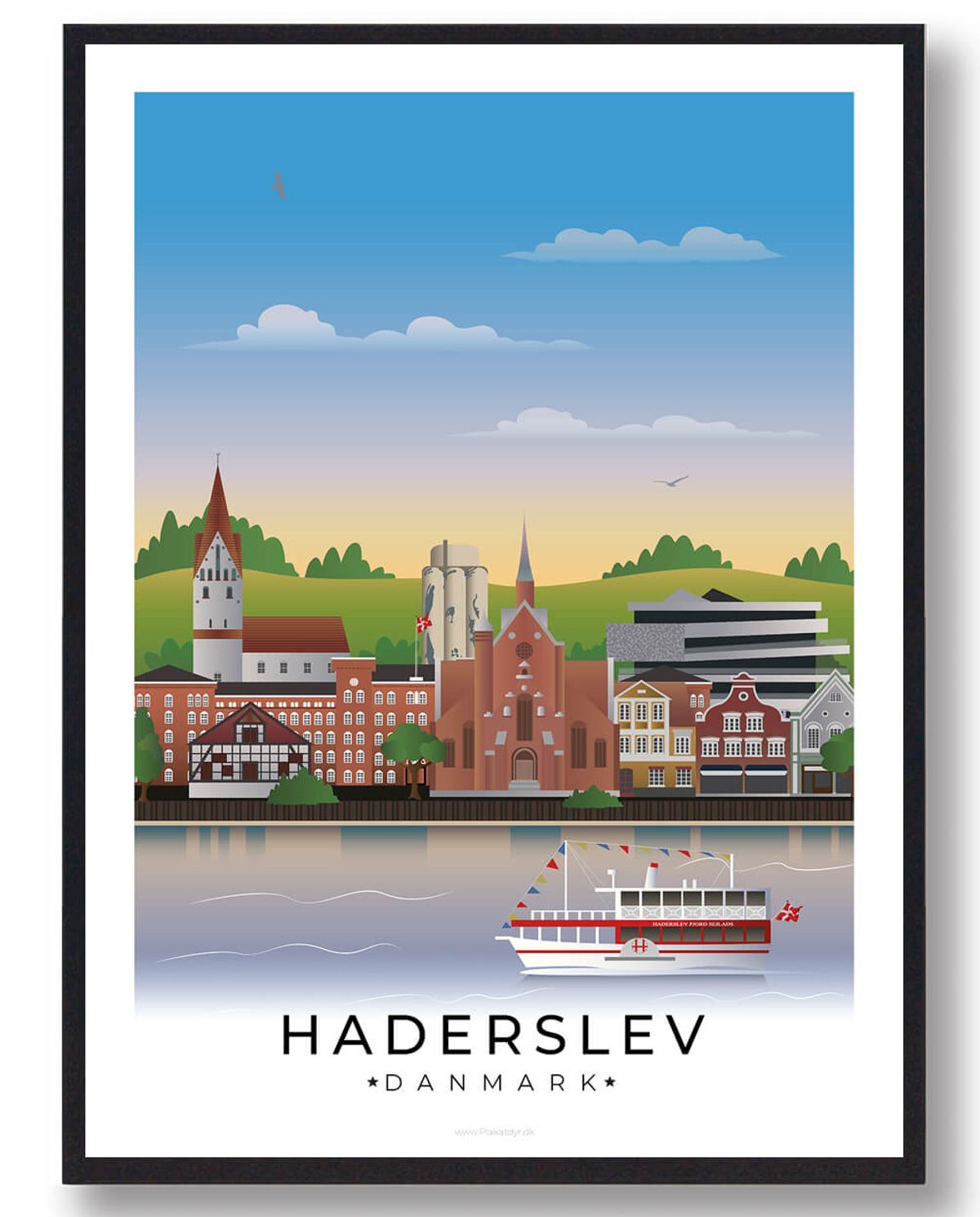 Haderslev plakat med hvid kant (RESTPARTI) (Størrelse: L - 50x70cm (B2))