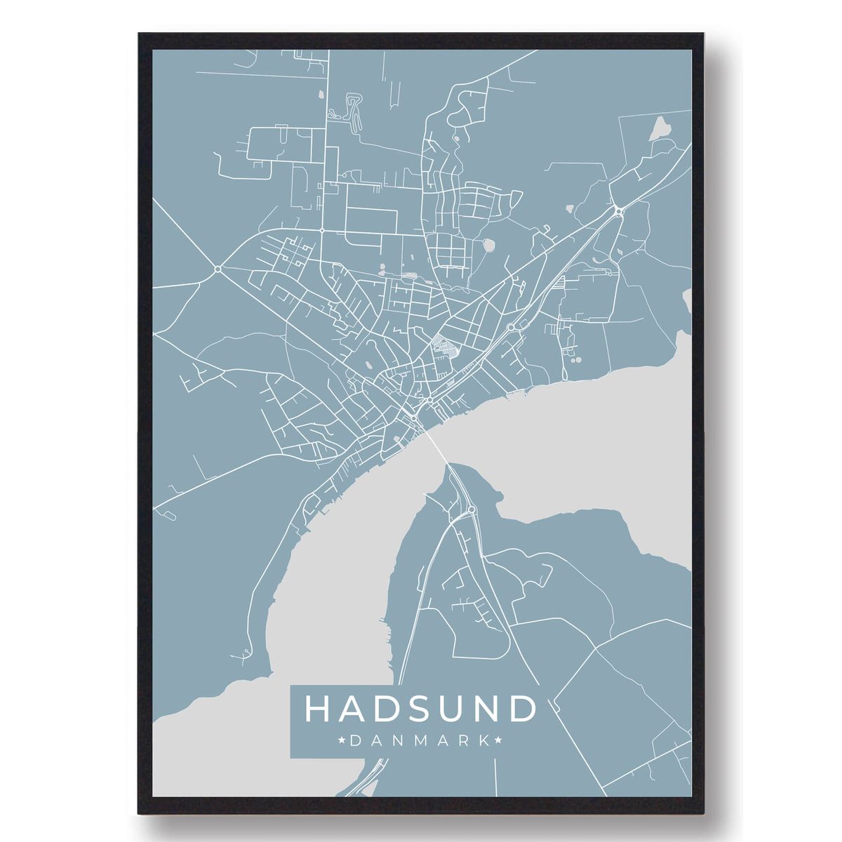 Hadsund plakat - lyseblå (Størrelse: S - 21x29,7cm (A4))