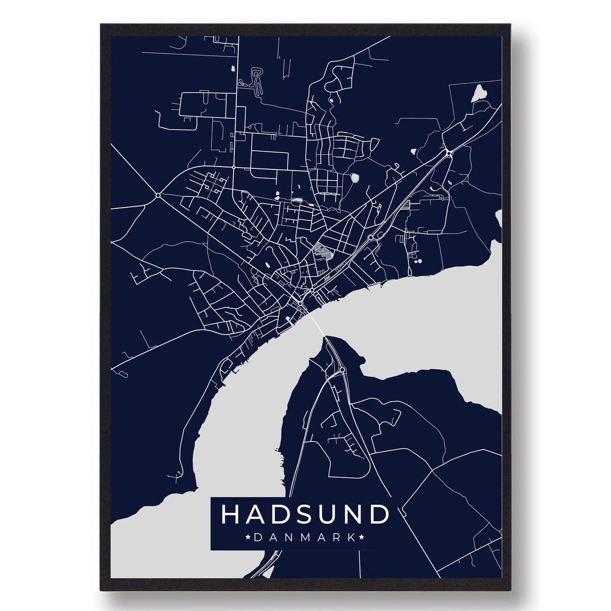 Hadsund plakat - mørkeblå (Størrelse: XS - 15x21cm (A5))