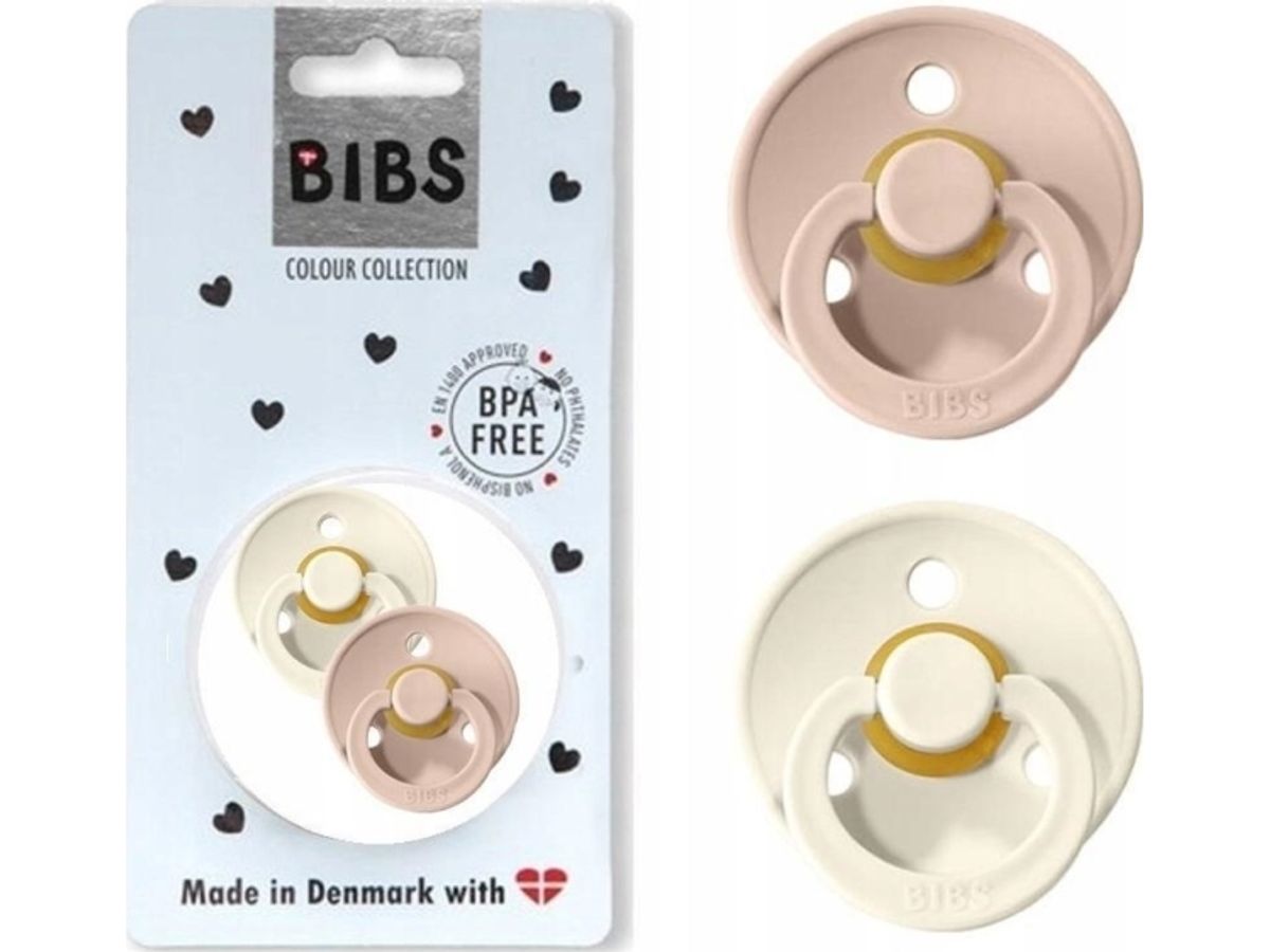 Hagesmække Bibs Colour 2-Pack Blush &Amp Ivory L Hevea Gummisut