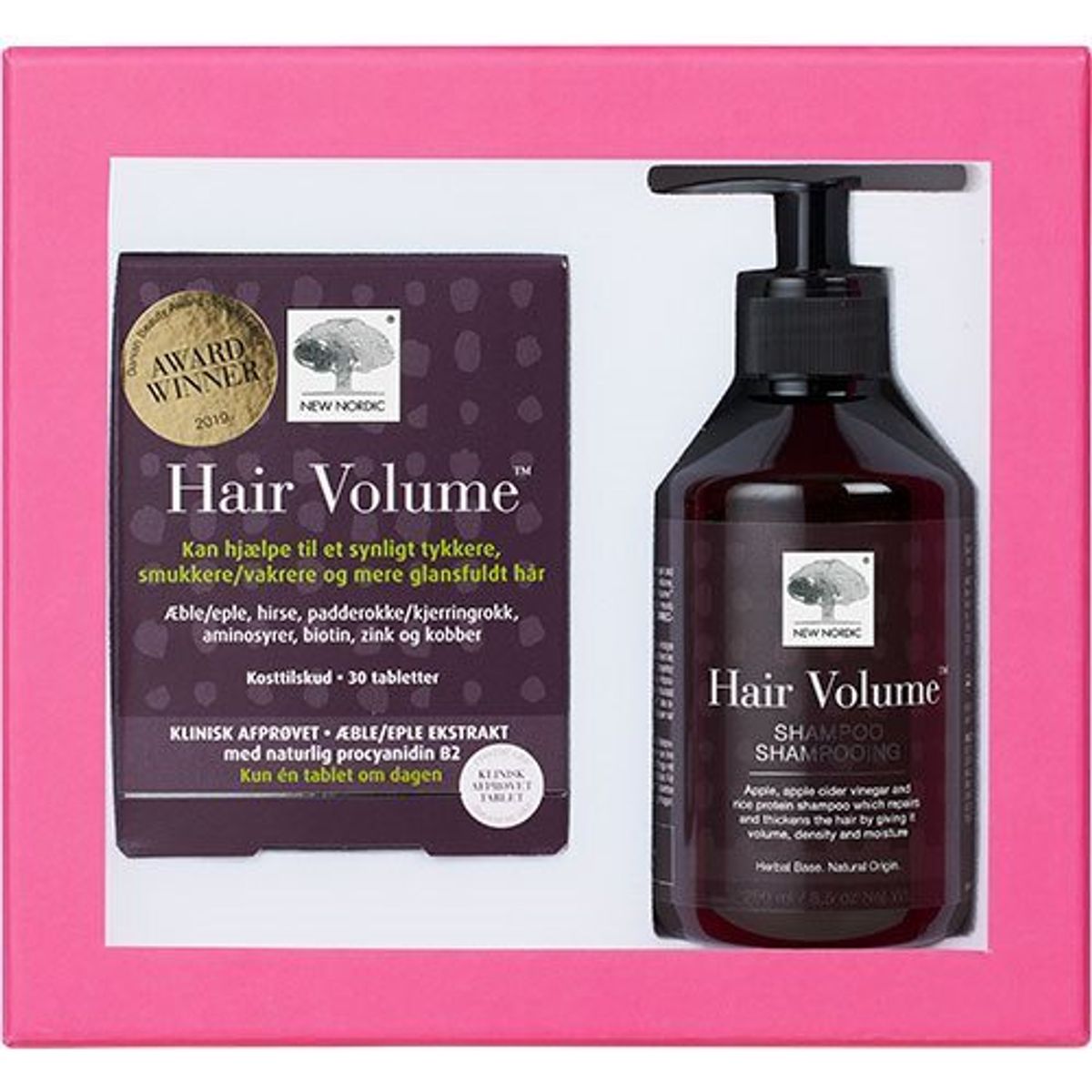 Hair Volume Gaveæske Værdi kr. 396,- Hair Volume 30 tab + Shampoo 250 ml