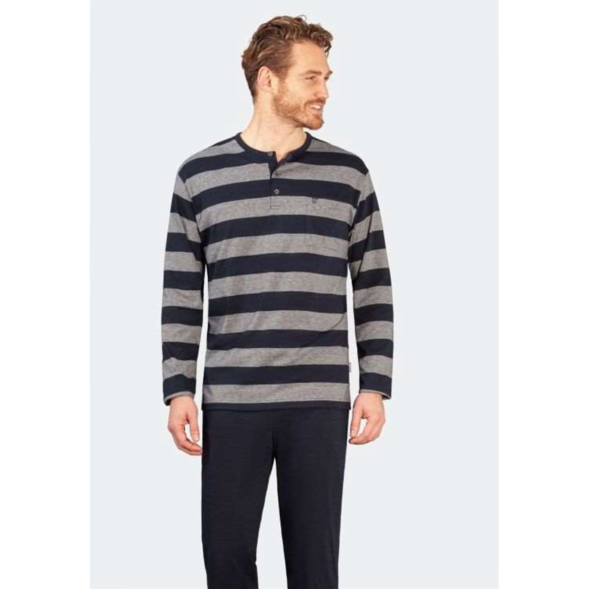 Hajo Pyjamas 50055-marine/grå-54 / Xl