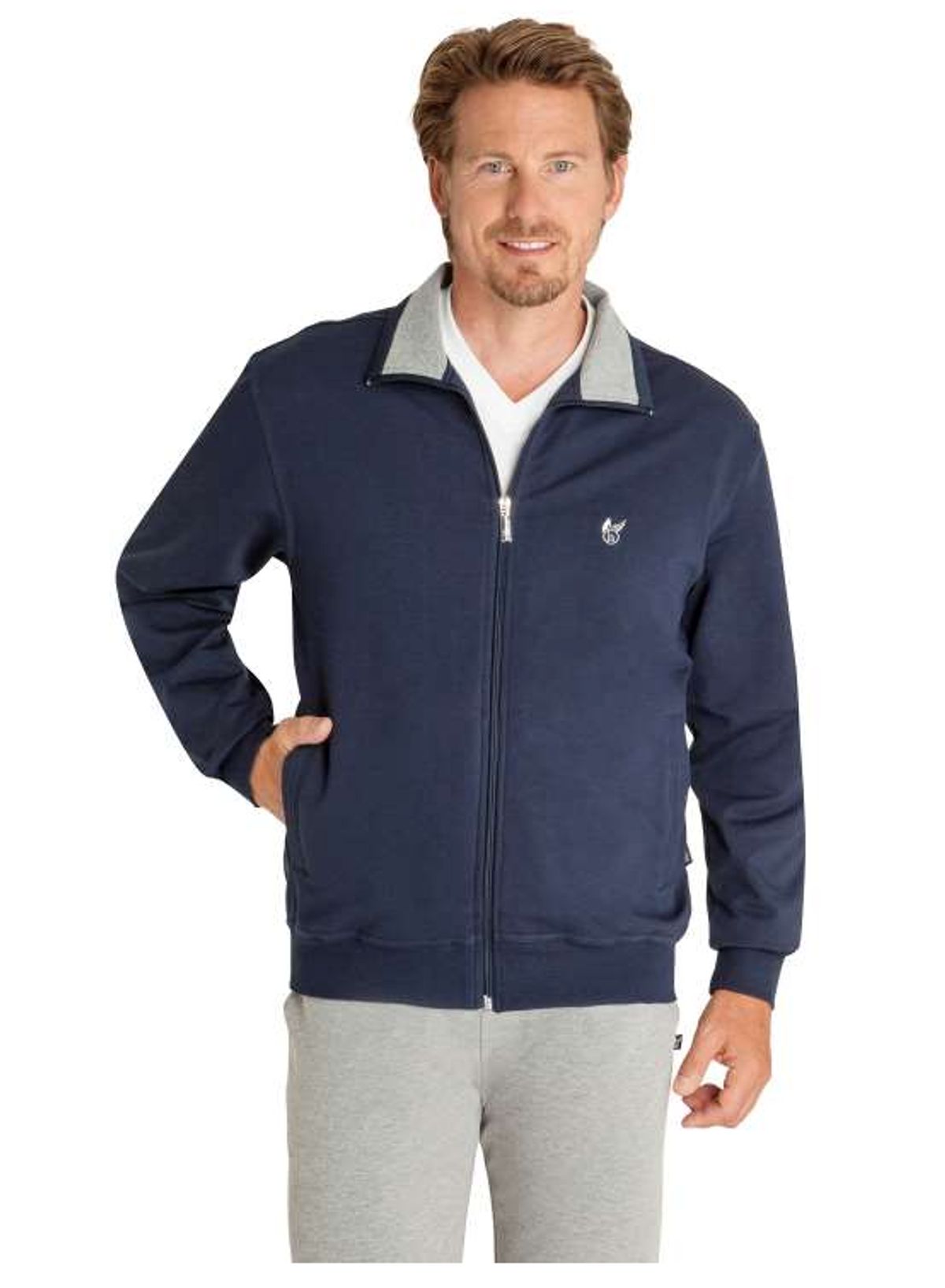 Hajo Sweat Cardigan 80016-marine-48 / Small